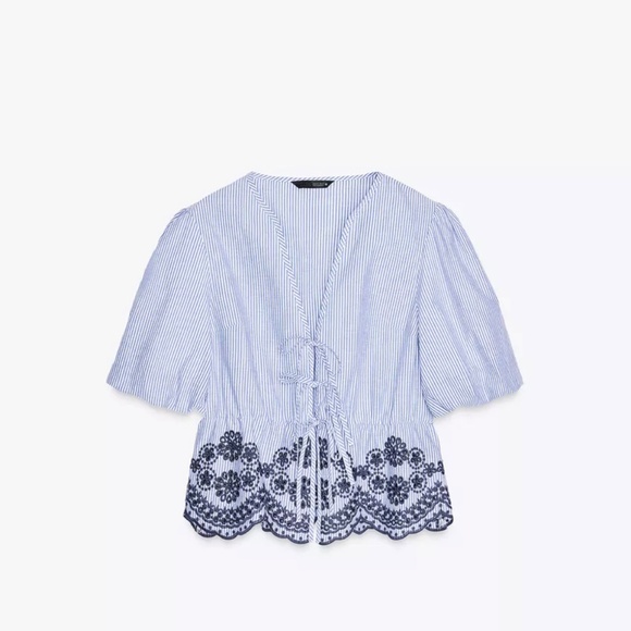 Zara Stripe embroidery Top(Small) - Picture 3 of 5